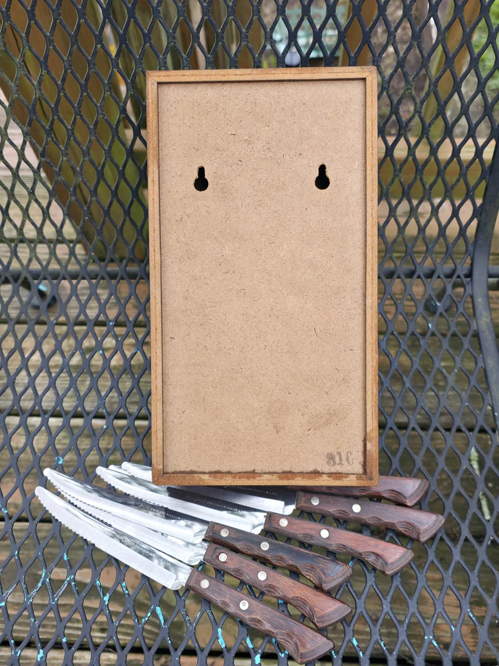 Wood Handle Steak Knives Set with Presentation Box - Brown